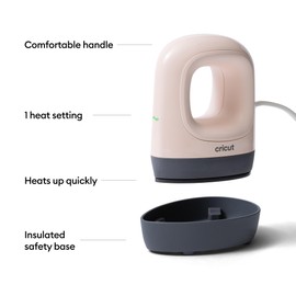 Cricut EasyPress Mini™ LT - Blush Pink - Mini Heat Press for Pressing Shoes, Baby Clothes, T-Shirts, & More - Easy to Use with a Single Setting - Precision Tip - Compact & Portable Mini Iron