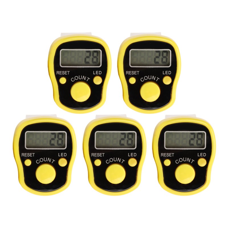5PCS Finger Counter Adjustable Reset Button 5 Digit Number Hand