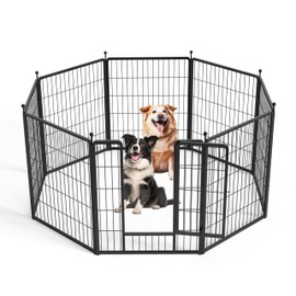 HealSmart Dog Playpen Indoor, Puppy Playpen Indoor for Yard, Camping, 32" Height 8 Panels Heavy Duty Dog Pen for Small/Medium Dogs, Black