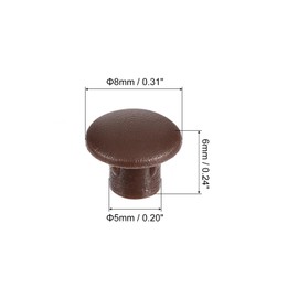 sourcing map 150Pcs Screw Hole Plugs, 5mm(3/16") Dia Plastic Snap in Shelf Button Flush Type Caps for Furniture Cabinet Cupboard, Dark Brown