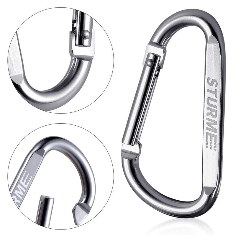 3" Aluminum D Ring Carabiners Clip D Shape Spring Loaded