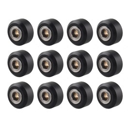 Jopto Pack of 12 3D Printer Models Pulley, Small POM Plastic Deep Groove Ball Bearing, Passive Round Wheels Roller