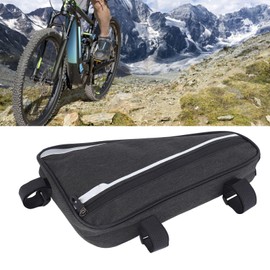 Bolsa de Cuadro Triangular para Bicicleta, Bolsa de Esquina Impermeable para Bicicleta de 1,2 L, Bolsa de Esquina Debajo del Tubo Superior para Accesorios de Ciclismo, Color Negro