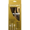 Assorted Metallic Gold Hammered Plastic Cutlery Set- 24 pcs.