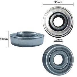 Roller Ball Bearings ID 12mm x OD 35mm x Width 8mm Roller Bearing Steel Wheel Bearings for Wheelbarrow or Cart Hand Truck - 2 Pack