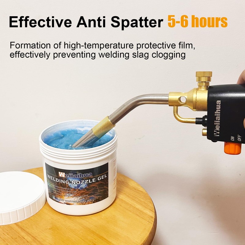 Weiiaihua Anti-Spatter Welding Nozzle Gel, Non-Flammable Tip Cleaner for Mig