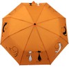 Doppler Mini Pocket Umbrella Open-Close Automatic Cats Friends, orange, Compact,