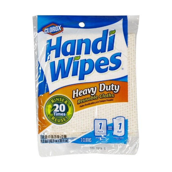 Handi Wipes Heavy Duty Wipes, Single Facing - 3 ct