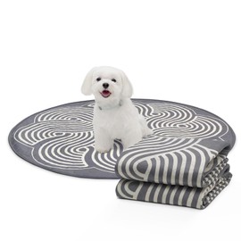 Paw Inspired Round Designer Dog Pads (2 Pack) | Premium Washable Pee Pads | Reusable Puppy Pads for Potty Training, Whelping, Waterproof Mat | Leakproof, Non-Slip Liner (Dark Gray, 36")