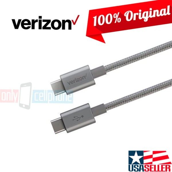 Verizon NEW Original Verizon Gray 4FT Braided USB-C to USB-C