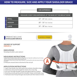 CHAMPION Shoulder Brace Posture Support, White, Small