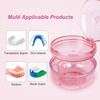 Maoerdental Retainer Cleaner Case,Double Layer No-Leak Denture Cup for Soaking
