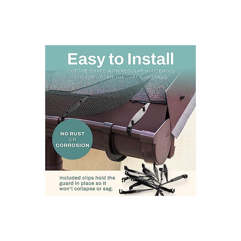 Home Intuition 2-Pack Leader and Gutter Guard from Leaves, Twigs,
