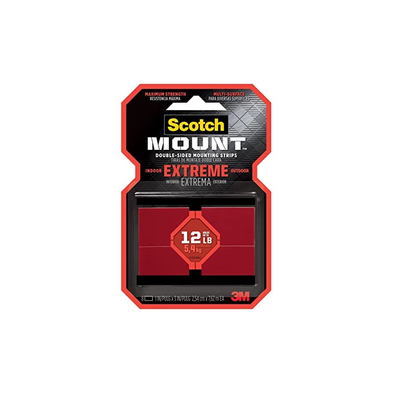 Scotch-Mount 3M Tiras Adhesivas Doble Cara para Montaje, Adhesión Extrema,
