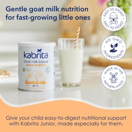 Kabrita Junior Goat Milk Powder for Kids - Easy to Digest Powdered Goat Milk Ages 2-7 - Immunity Boosting Containing Vitamin C, D, E, Protein & Calcium - Non-GMO Gentle on Sensitive Tummies - 14Oz (Pack of 3)