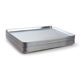 1 Dozen Sheet Pans BAKSP2618 Full Size 19 Gauge 18" x 26" Wire in Rim Aluminum Sheet Pan