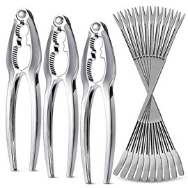 Crab Leg Crackers and Tools - Premium No Rust Lobster Crackers & Seafood Forks,Nut Crackers Crab Leg Crackers Stainless Steel Seafood Tools, 3+10 Pack Crab Meat Pickers & Seafood Shellers