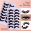 7 Paare 3D Künstliche Wimpern Russische Falsche Wimpern Natürlicher Look,