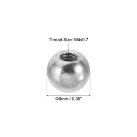 PATIKIL M4 x 9mm Ball Nuts Knob, 30 Pack Steel Drilling Ball Caps Blind Hole Handle Nut Decoration for Furniture Lamp or DIY Project, Silver Tone