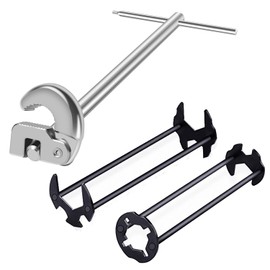 NABESHI Sink Wrench Tool Set Faucet Wrench Faucet Wrench Spanner Repair Bathroom Kitchen (A+B+C)