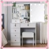 NEW White Vanity Makeup Table Dressing Desk Set w/Stool 10