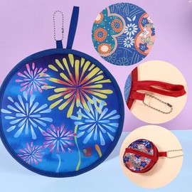 iDopick 4 Pack Japanese Foldable Fan,Folding Round Hand Fans,Collapsible Hanheld Fans Portable for Women Girls Daily Use Party Home Personal Decoration (4 Fans-B) (4 Fans-B)