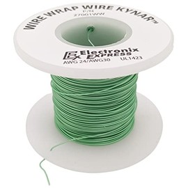 100 Feet Green 30 Gauge Solid Kynar Wire Wrap, PVDF Insulated Tinned Copper by EX ELECTRONIX EXPRESS