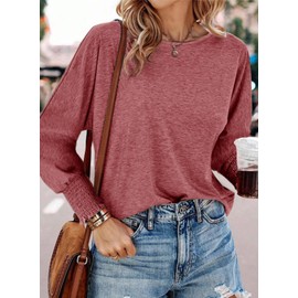 Dokotoo Tshirts Shirts for Women Long Sleeve Tops for Women Womens Summer Tops 2024 Trendy Fall Womens Fashion Fitted Shirts Tight Basic Tee Women's T-Shirts