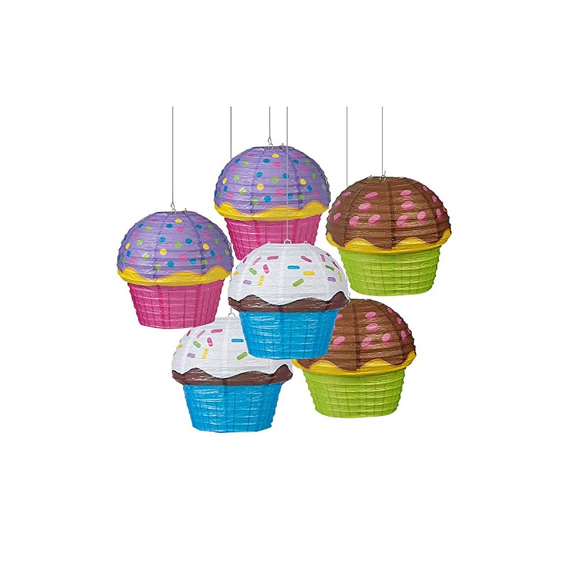 Fun Express Assorted Cupcake Paper Lanterns - 12' | 6