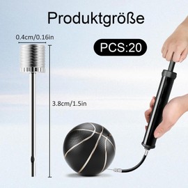 Forevat Pack of 20 Ball Pump Inflation Needles, Stainless Steel Ball Pump, Needle for Ball Pump, Football Pump with Needle, for Footballs, Basketballs, Volleyballs and All Other Sports Balls