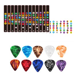 4 Guitar Fretboard Stickers, Containing 10 Guitar Pieces, Guitar Decals, Guitar Scale Stickers, Guitar Auxiliary Tools, Children's Guitar Accessories