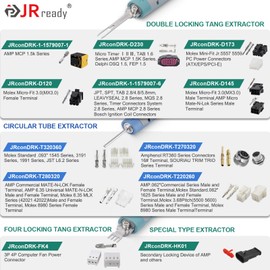 JRready Molex Pin Extractor Tool Universal Connector Pin Removal Tool Kit for AMP TE Metri-Pack Molex .062 .093 Mini-Fit Connectors Computer & Electronics Terminal Repair Release Tool JRconDRK00A20-03