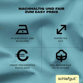 Schlafgut Easy Jersey Elastane Box Spring Fitted Sheet 180 x 200 to 200 x 220 Petrol Mid Fitted Sheet Made of Super Soft Cotton with Elastane