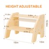 Toddler Step Stool Wooden 2 Step - Height Adjustable Bathroom