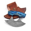 MOHID ENT Damascus ulu knife with leather sheath, 6" Best