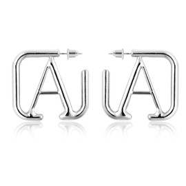 Geometric Earrings, Stylish Letter A Stud Earrings, Elegant Initial Earring for Girls, Hoop Earrings for Women, Jewellery Gift, copper