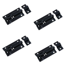 Morobor Door Security Slide Latch Lock, 2 inch Barrel Bolt with Solid Heavy Duty Steel, Stainless Steel Sliding Door Latch with Screws Slide Door Bolt Lock for Home Yard(Matte Black-4PCS)