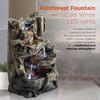 Alpine Corporation - 14" Tall Indoor Tiered Log Tabletop Fountain