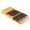 Bamboo Kitchen Drawer Knife Block, In drawer Knife Holder, Knife