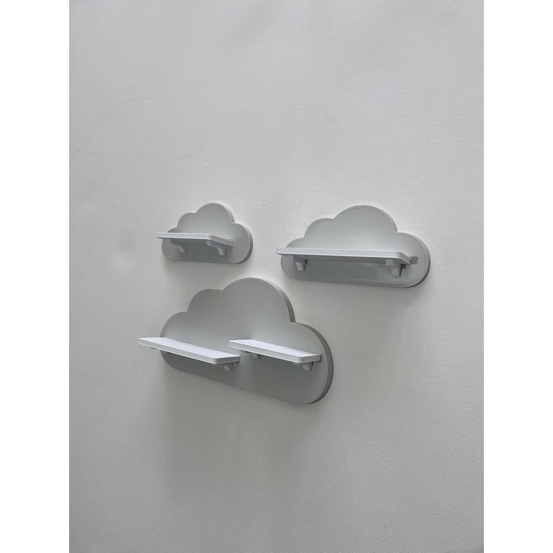 PsGreen Set of 3 Clouds Light Grey Suitable for Toniebox