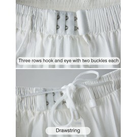 BEAUTELICATE Girls Petticoat 100% Cotton Crinoline Underskirt for Kids Flower Dress Slips 3 4 Hoops,Style 1-light Ivory,27''length-Fits(6-8)Years