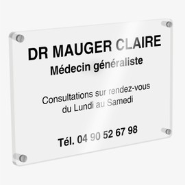 DELTA-SIGNALETIQUE.COM Professional Clear Perspex Sign with Fixing - 20 x 15cm