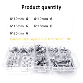 JNNJ Screw Set Stainless Steel M6 Cylinder, 304 Stainless Steel Assorted Screws Assortment Kit, Cylinder Screws with Hexagon Socket 304 Assorted Screws Assortment Kit