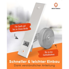 MEISTERBAU - Roller shutter belt winder flush-mounted [made in Germany] - roller shutter winder with cover - roller blind belt winder for roller shutter belt 23 mm [without strap]