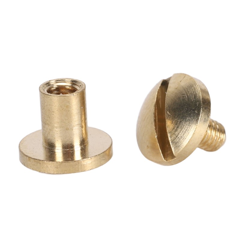 50 Set Brass Rivets Kit DIY 8mm Slot Screw Decorative