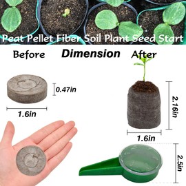 ZeeDix 50 Pcs (40mm) Peat Pellet Fiber Soil Plant Seed Starters - Plugs Pallet Seedling Soil Block, Seed Fertilizer Nutrient Block Compressed Peat Block for Grow Herbs, Plant,Flowers and Vegetables