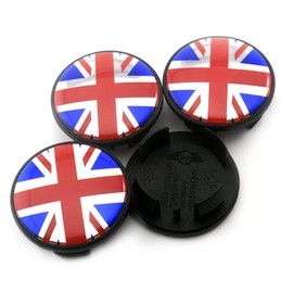RhinoTuning 4 Pcs Set 55mm Wheel Centre Cap OD 55mm ID 44mm Hub Caps Wheel Hub Centre Covers Red UK Union Jack Styling Hub Covers Compatible with Mini Cooper for 3613 1171069 (British Flag)