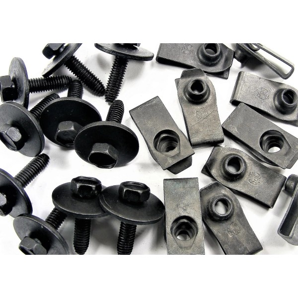 SFS Body Bolts & U-nut Clips- M6-1.0 x 25mm Long-