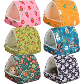 6 Pcs Guinea Pig Hideouts, Guinea Pig Nest Tunnel Washable Small Animal Cage Accessories Rat Bedding for Chinchilla Rabbit Hamsters Hedgehogs Ferrets (Classic Color,Vivid Patterns)
