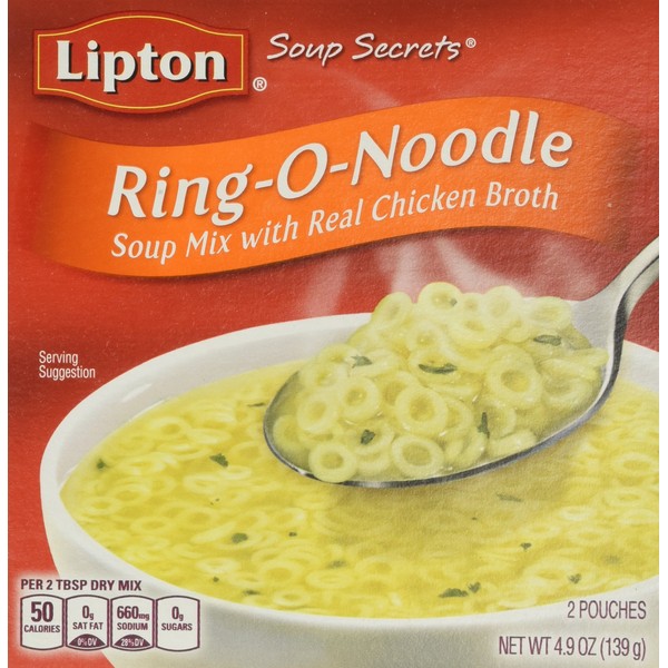 Lipton Soup Secrets Instant Soup Mix Ring-O-Noodle 4.9 oz (Pack of 12)